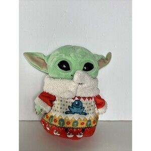 Star Wars Mandalorian Child Plush Baby Yoda Grogu Ugly Holiday Sweater Mattel 8"